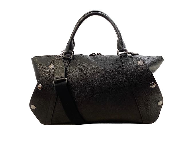 Akris Black Pebbled Leather 2 WAY bag