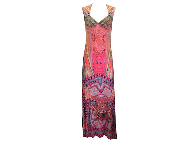 Camilla Pink Multi Printed Crystal Embellished Maxi Dress Synthetic  ref.937342