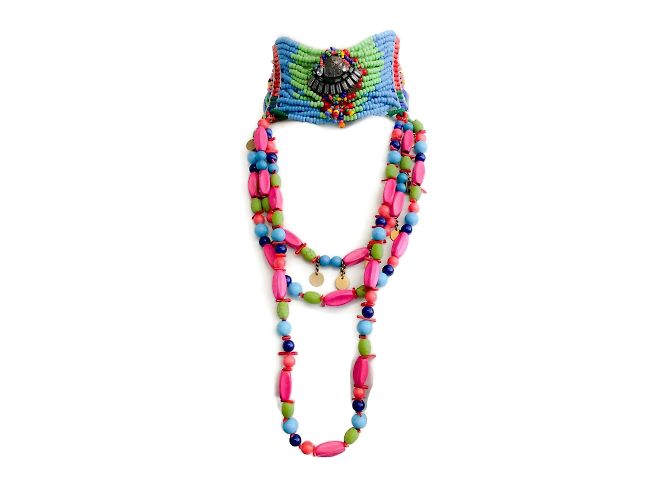 Erickson Beamon Blu / verde / Collana girocollo con perline multi rosa Multicolore