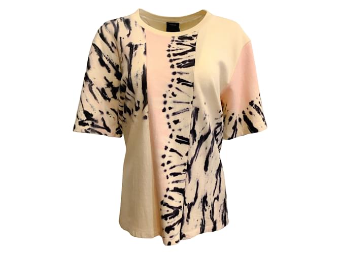 Proenza Schouler T-shirt crème à découpes tie-dye Coton Multicolore  ref.937607