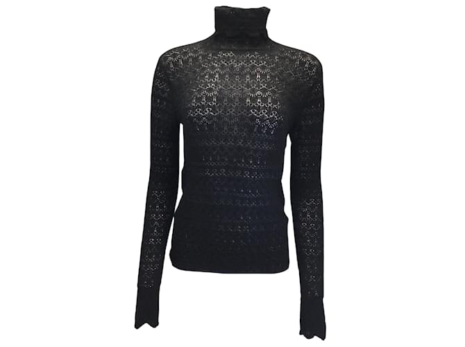 Ralph Lauren Collection Black Long Sleeved Turtleneck Cashmere and Silk Knit Sweater  ref.937665