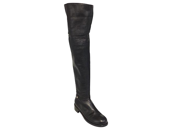 Jimmy Choo Black Knee-High Leather Boots  ref.937775