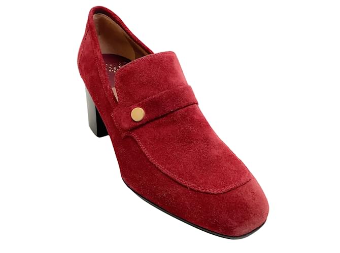Laurence Dacade Wine Suede Tracy Loafer Pumps Rosso Svezia  ref.937793
