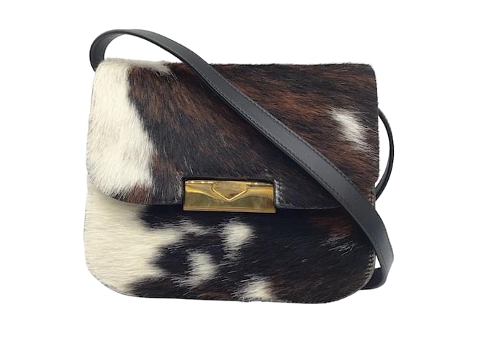 Victoria Beckham Eva Calf Pony Hair Crossbody Bag in Natural Multiple colors Pony-style calfskin  ref.937969