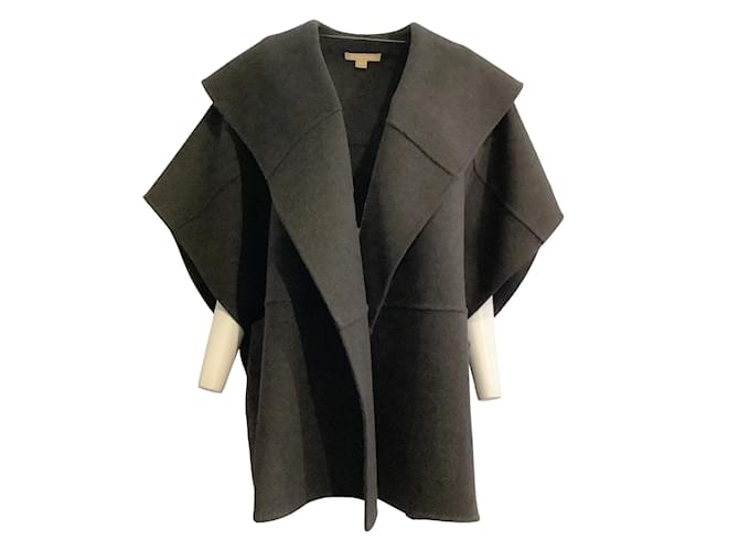 Michael Kors Collection Charcoal Wool Cape Grey  ref.937987