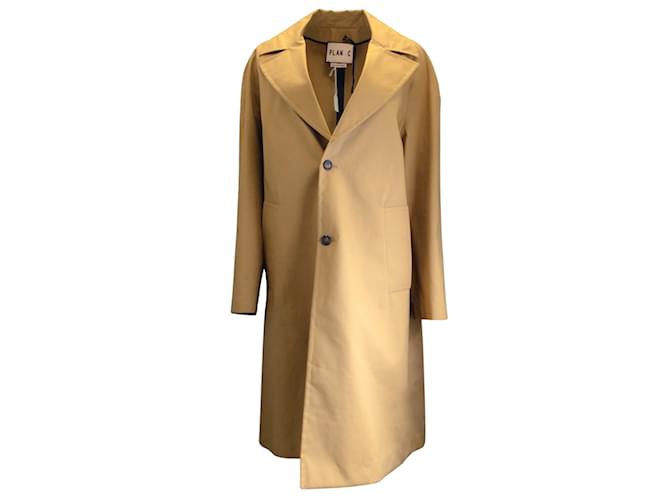 Autre Marque Trench-coat en coton brun clair à deux boutons Plan C Camel  ref.938025