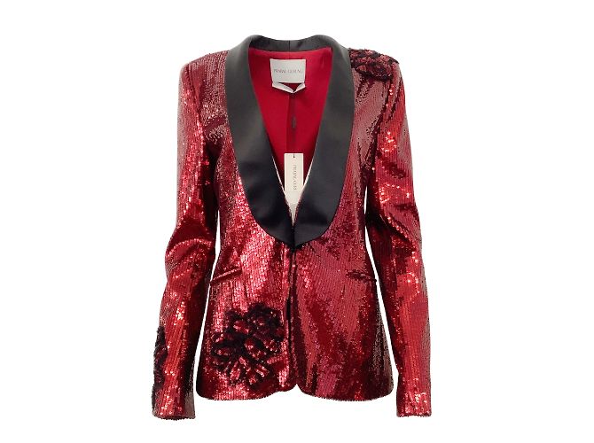 Prabal Gurung Sienna Red Sequin Kylie Blazer