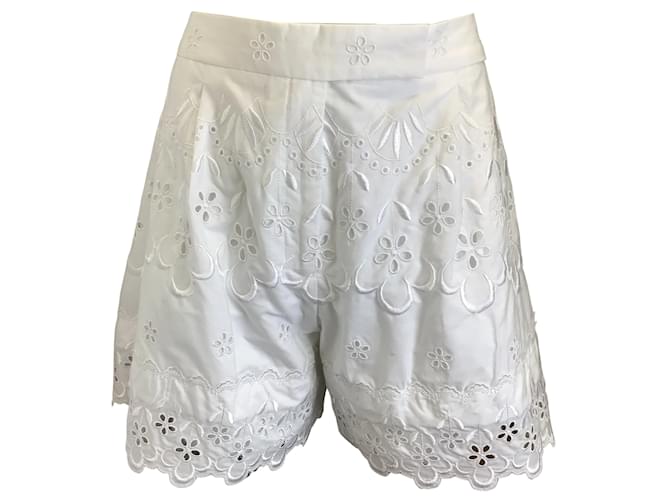 Short de algodão branco Simone Rocha com ilhós  ref.938152