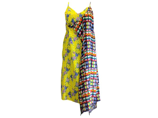 Autre Marque Snow Xue Gao Yellow Multi Mixed Print Sleeveless Silk Dress Multiple colors  ref.938164