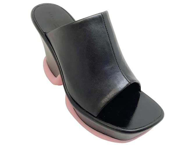 Stella Mc Cartney Stella McCartney Black / Pink Shroom Platform Sandals Leather  ref.938192