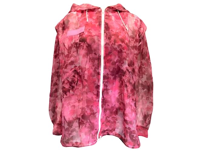 Mr & Mrs Italy Pink Sheer Camo Blossom Hooded Full Zip Parka Jacket Polyester  ref.938270