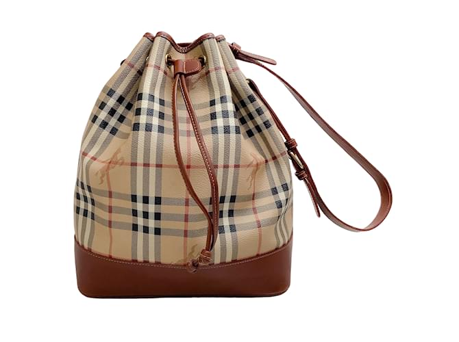 Pre-Loved Burberry Leather Bucket Bag