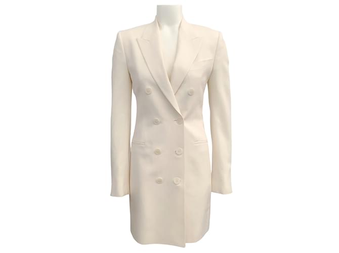 Stella Mc Cartney Stella McCartney Mini-robe coupe blazer ivoire Viscose Écru  ref.938514
