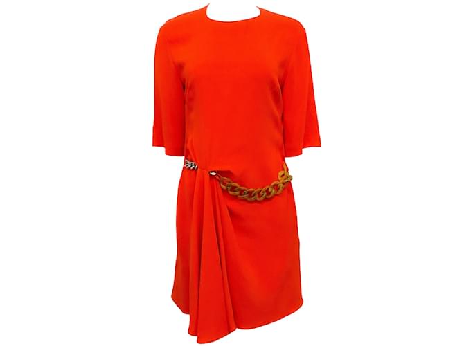Stella Mc Cartney Stella McCartney Poppy Falabella Chain Dress Orange Viscose  ref.938520