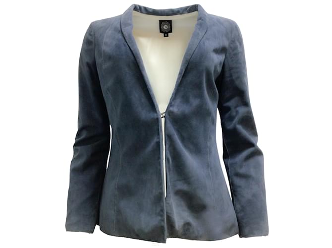 Autre Marque Susan Bender blue suede leather blazer / Jacket  ref.938534