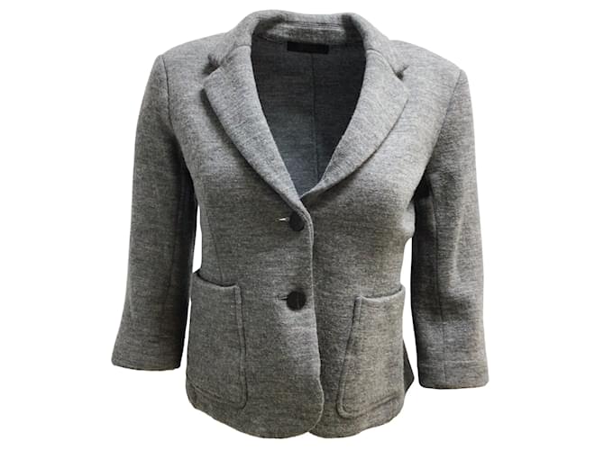 Americana gris de lana con manga tres cuartos y dos botones de The Row  ref.938563