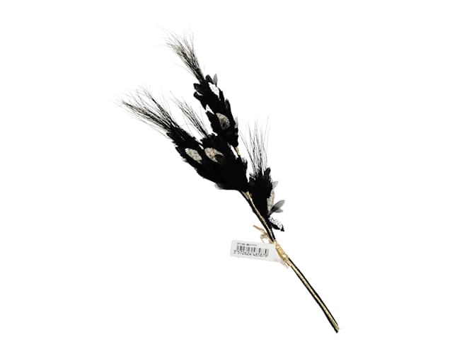 Chanel Black Tissu Fantaisie Wheat Brooch Silk  ref.938822
