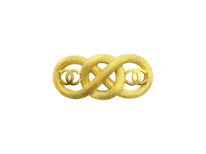 Chanel Gold-Kreuzfahrt 1995 Cc Infinity Brosche Golden Metall  ref.938872