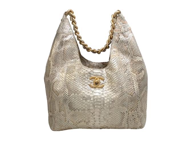 Chanel 2014-2015 Paris - Dallas Beige Snakeskin Leather Shoulder Bag Exotic leather  ref.938912