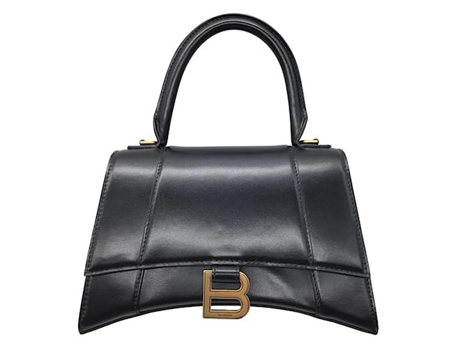 Balenciaga Black Hourglass Leather Handbag  ref.938978