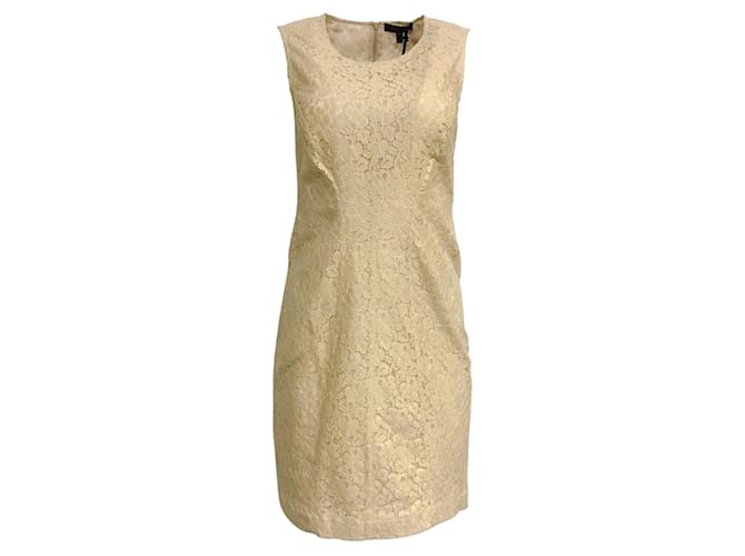 Belstaff Parchment Leah Lace Sleeveless Casual Dress Beige Cotton  ref.939023
