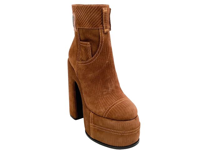 Casadei Goldmine Velvet Roxy Platform Boots