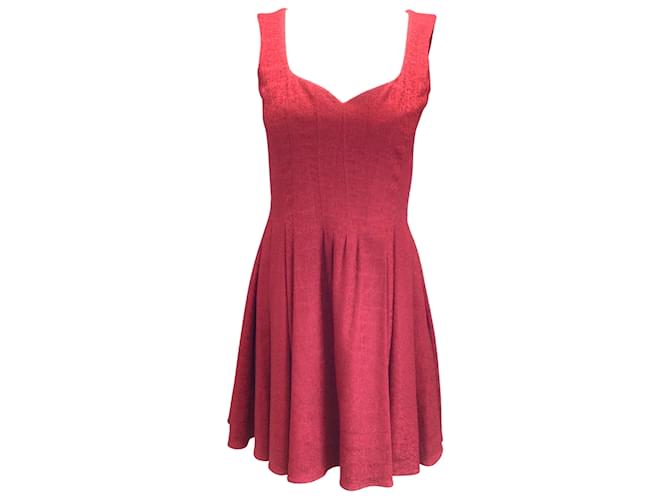 Zac Posen Raspberry Sweetheart Neckline Sleeveless A-Line Dress Red Synthetic  ref.939241