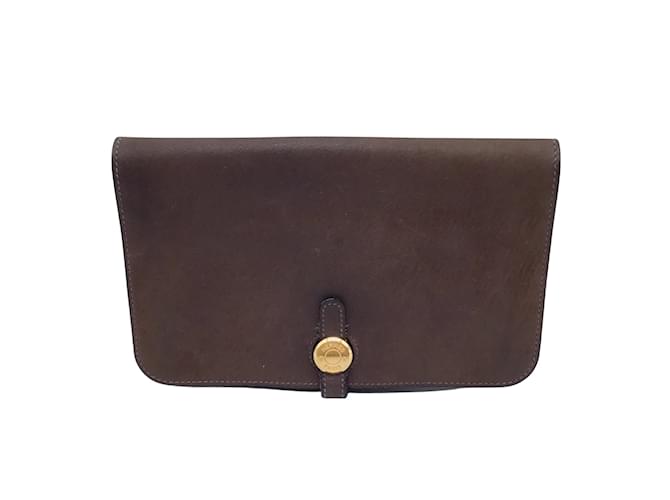Hermès Brown Dogon Wallet Leather  ref.939358