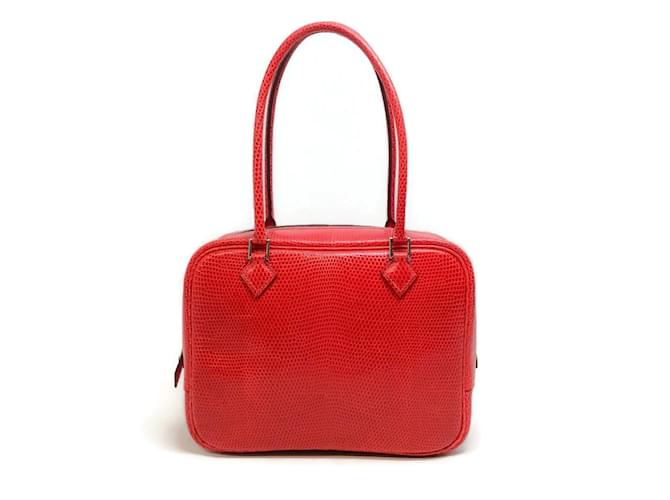 Hermès Plume 20 2006 Rouge Veranus Niloticus Satchel Red Exotic leather  ref.939390