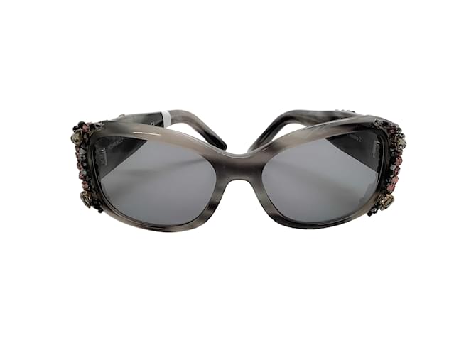 Chanel Grey Crystal Bijou Numero 2 occhiali da sole Plastica  ref.939474