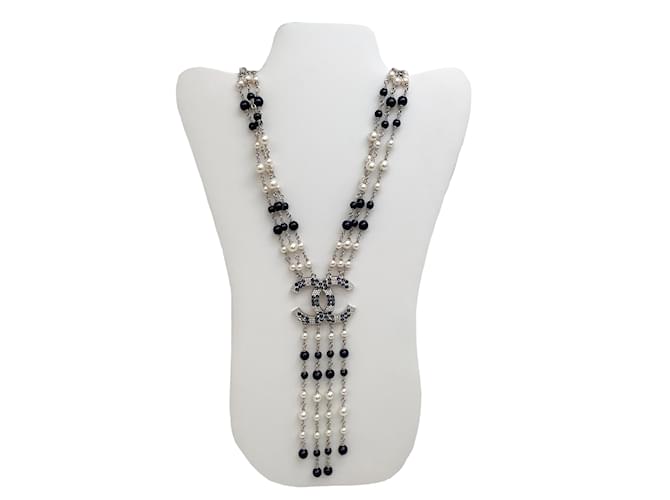 Chanel Perlen- und Marinekristalle 2019 Halsketten Blau Metall  ref.939511