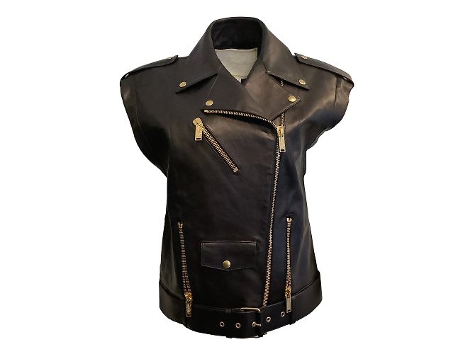 Redemption Black Exaggerated Shoulder Moto Vest