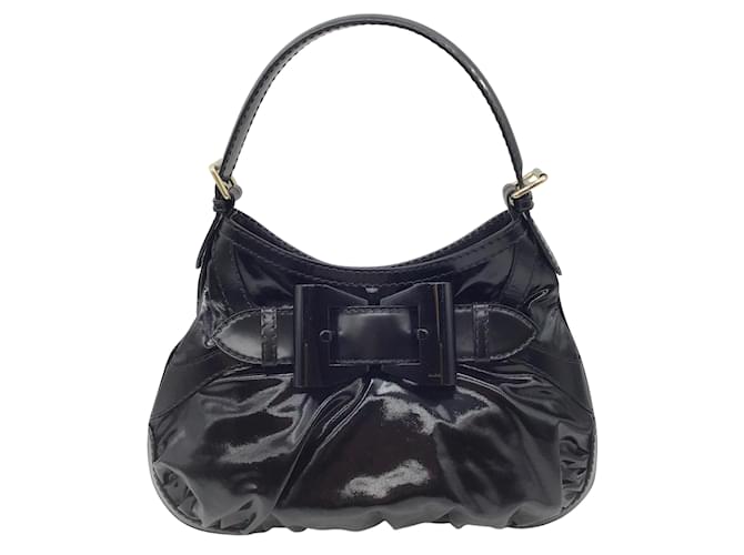Gucci Black Dialux Queen Bow Hobo Patent leather  ref.939666