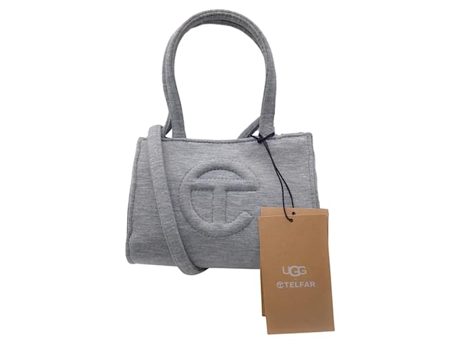 Petit sac shopping UGG x TELFAR Fleece en gris chiné Toile  ref.939734
