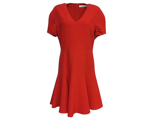 Christian Dior Dior Red Wool Flared Cocktail Dress  ref.939756