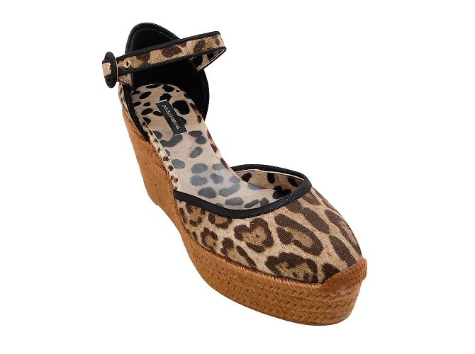 Zeppe espadrillas leopardate marroni di Dolce & Gabbana
