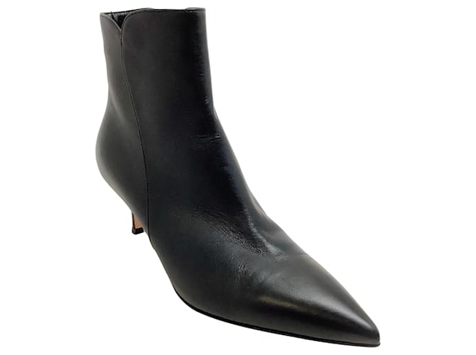 Levy de cuero negro de Gianvito Rossi 55 botines  ref.940085