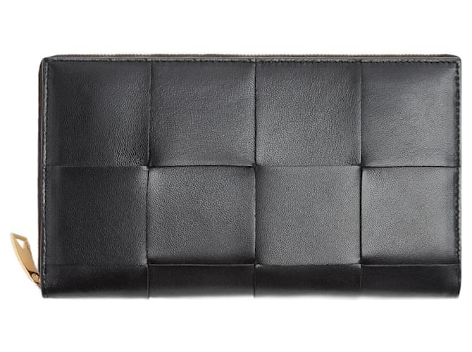 Bottega Veneta Black Large Zip Wallet Leather  ref.940137