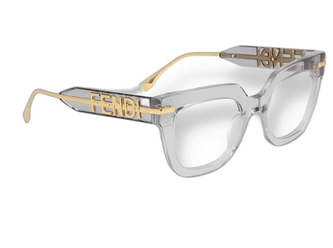 Fendigraphy eyeglasses in acetate material Golden  ref.940139
