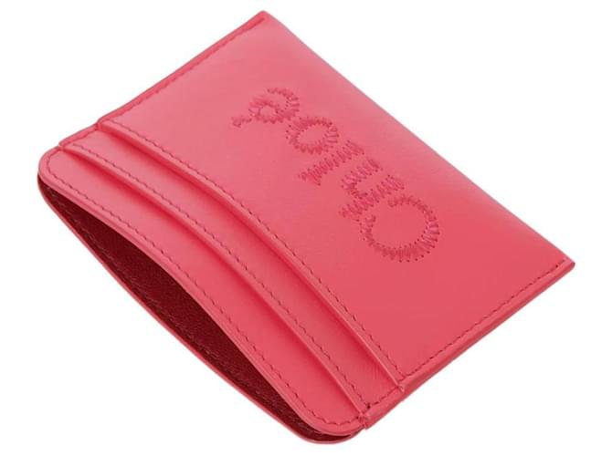 Chloé Porta-cartões em couro de novilho rosa brilhante  ref.940143