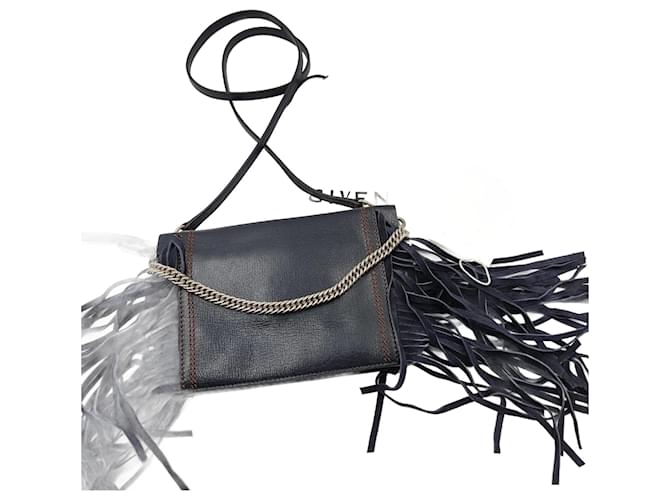 Bolsa de ombro Givenchy em couro azul com franjas  ref.940172