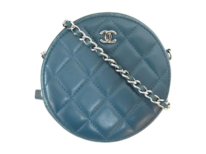 Chanel Round As Earth Quilted Crossbody Bag Green Leather Lambskin