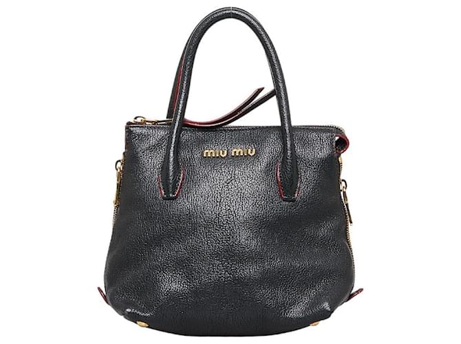 Miu Miu Black grained leather shoulder bag