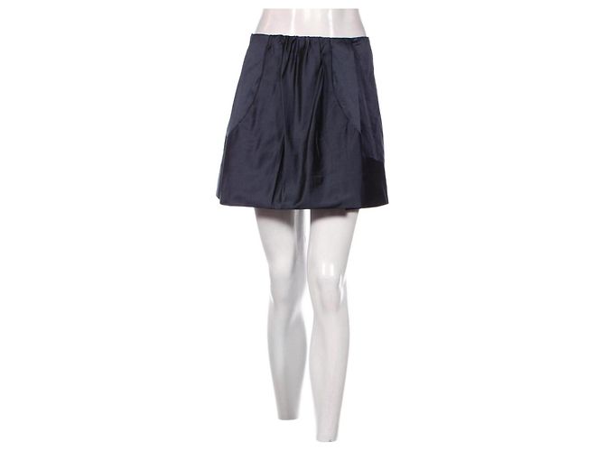 Gonna di seta Miu Miu blu