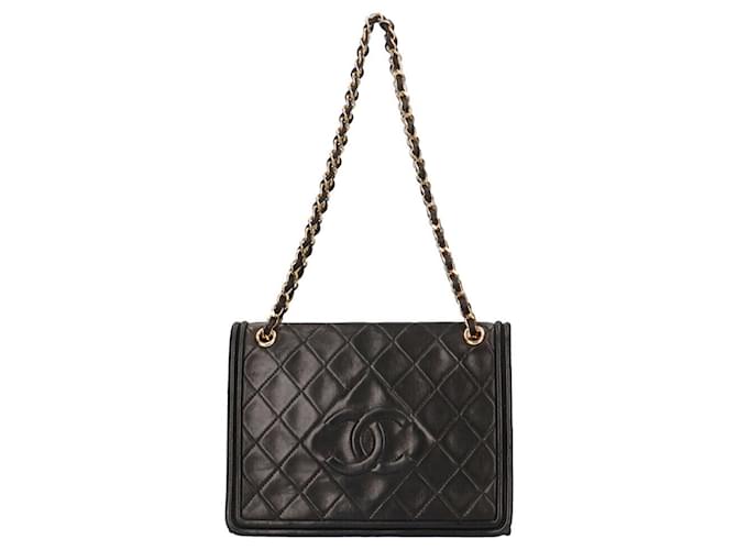 Chanel Matelassé Black Leather  ref.940530