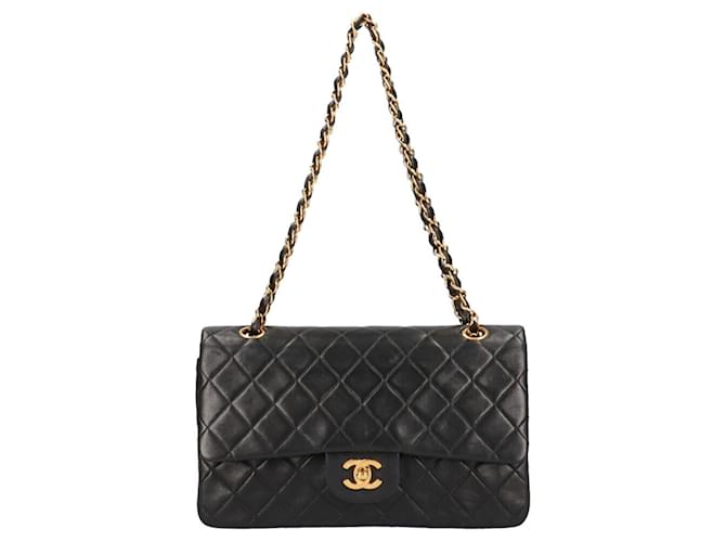 Classique Chanel Double Flap Cuir Noir  ref.940762