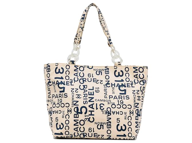 Chanel Brown By the Sea Line Shopping Tote Beige Cloth Cloth ref.940811 -  Joli Closet