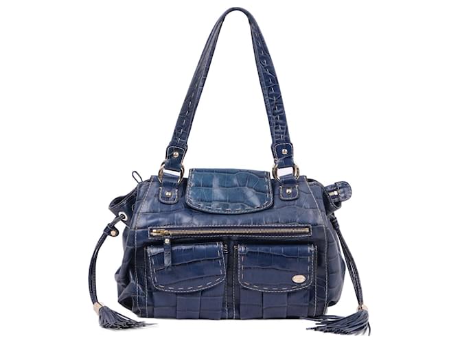 LANCEL  Handbags   Patent leather Navy blue  ref.941111