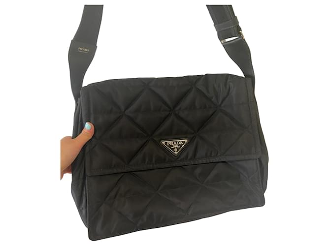 Re Nylon Crossbody Bag in Black - Prada