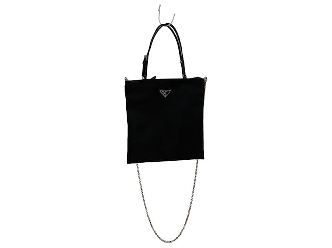 Prada Tasche Nylon-Einkaufskette Schwarz ref.941153 - Joli Closet